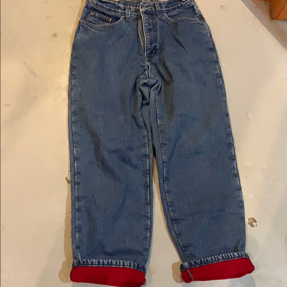 Women’s LL Bean Fleece Lined Jeans Size 10 Petite